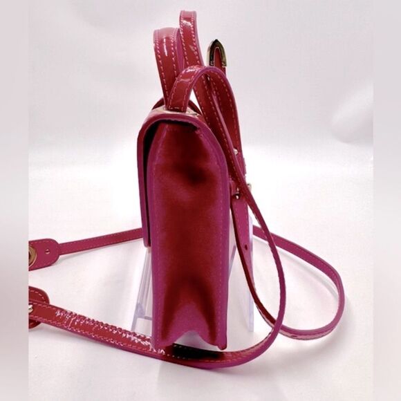 Auth Jimmy Choo Pink Patent Leather Suede 2way Rebel Crossbody Bag Preloved - Picture 10 of 14